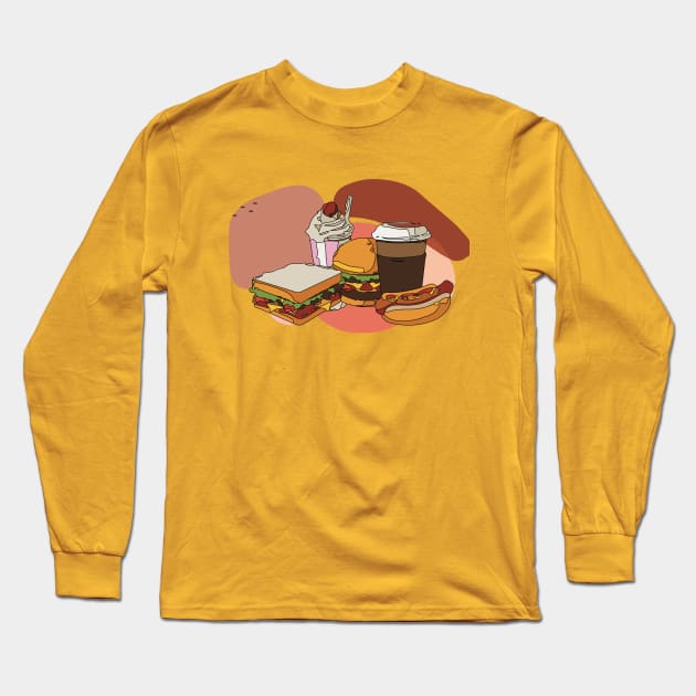 Quintessential all-american meal food | Passion Long Sleeve T-Shirt by Art by Ergate